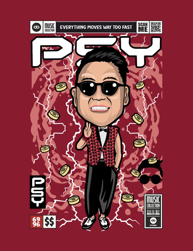 Grafika na koszulce z nadrukiem w stylu Funko Pop - Psy