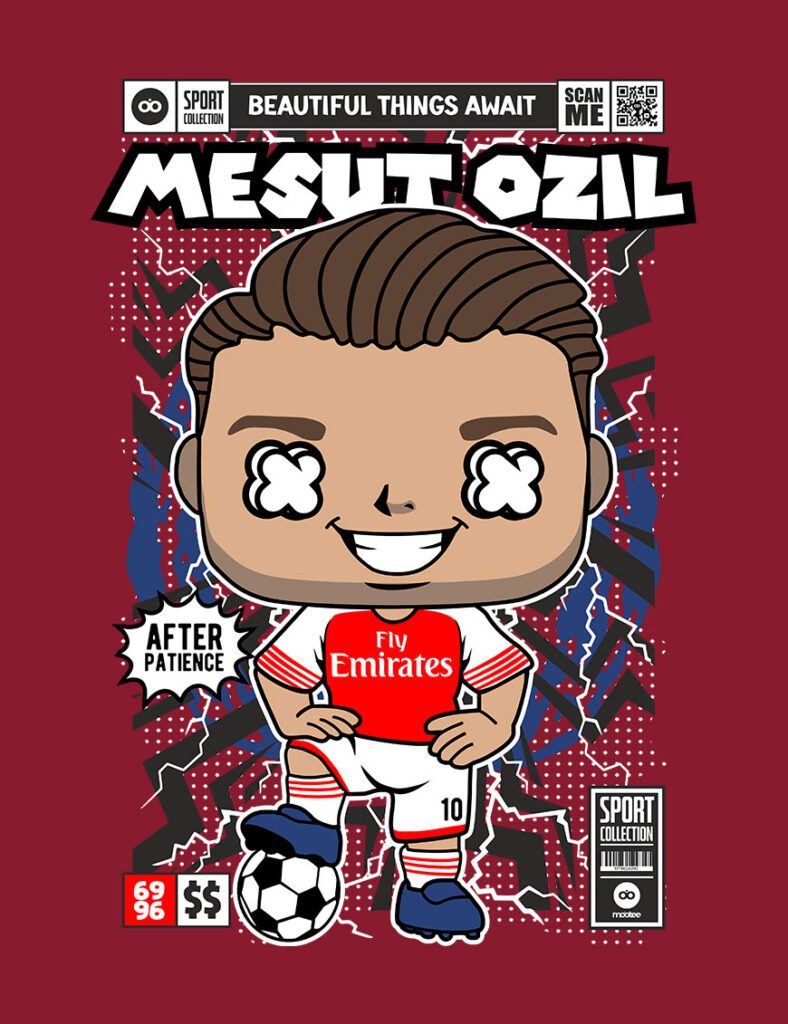 Grafika na koszulce z nadrukiem w stylu Funko Pop -Mesut Ozil