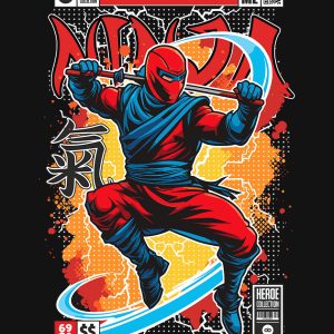 Grafika na koszulkę z nadrukiem w stylu Funko Pop - Superbohater - Ninja