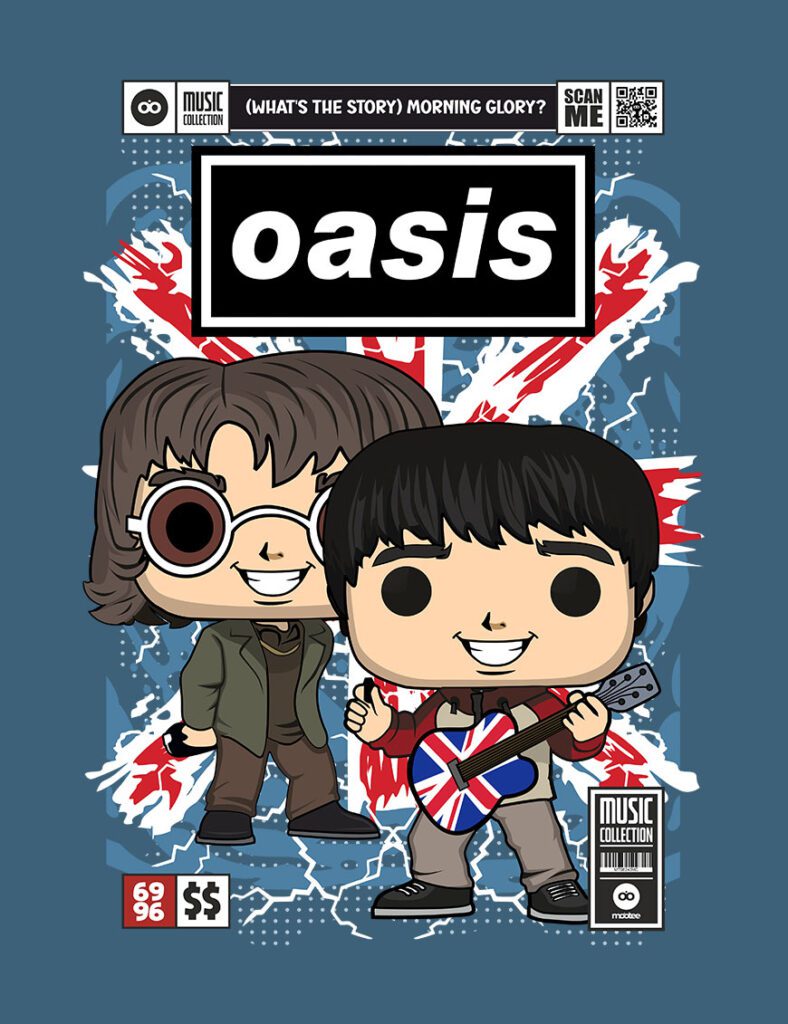 Grafika na koszulce z nadrukiem w stylu Funko Pop - Oasis