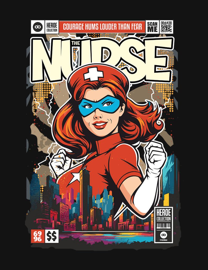 Grafika na koszulkę z nadrukiem w stylu Funko Pop - Superbohater - The Nurse - pielęgniarka