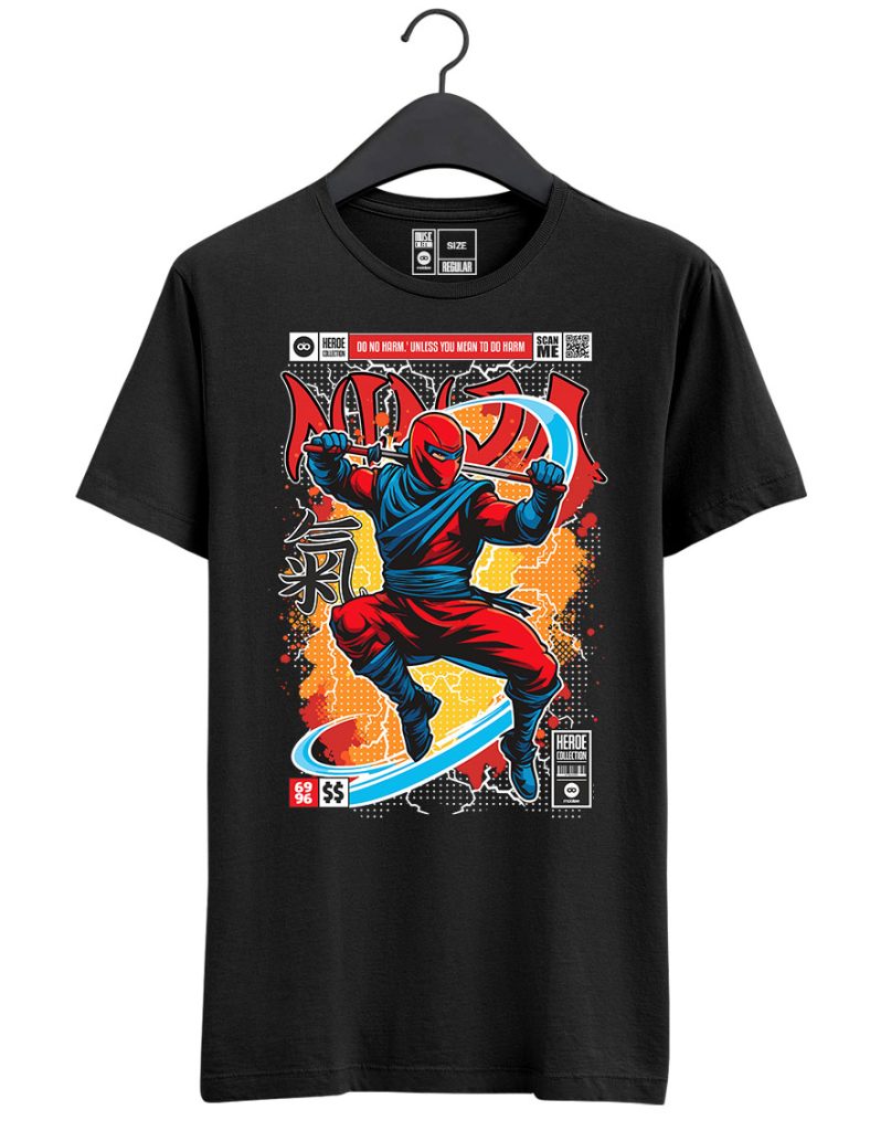 Koszulka z nadrukiem w stylu Funko Pop - Superbohater - Ninja