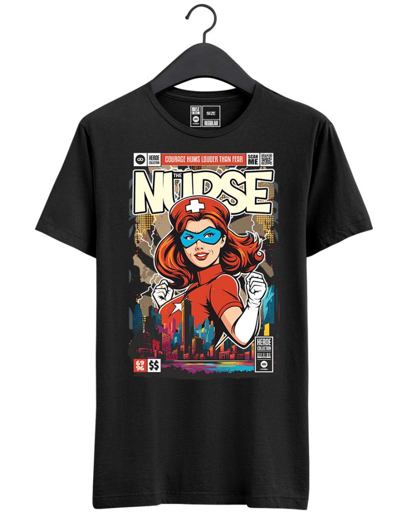 Koszulka z nadrukiem w stylu Funko Pop - Superbohater - The Nurse - pielęgniarka