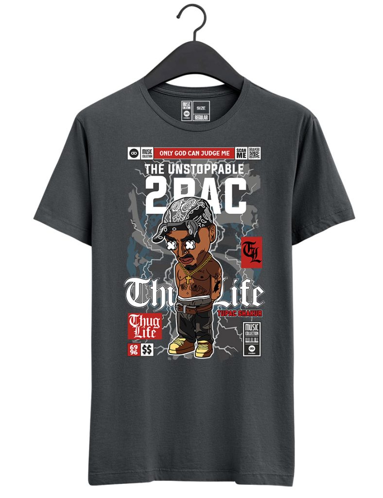 Koszulka z nadrukiem w stylu Funko Pop - Tupac Shakur